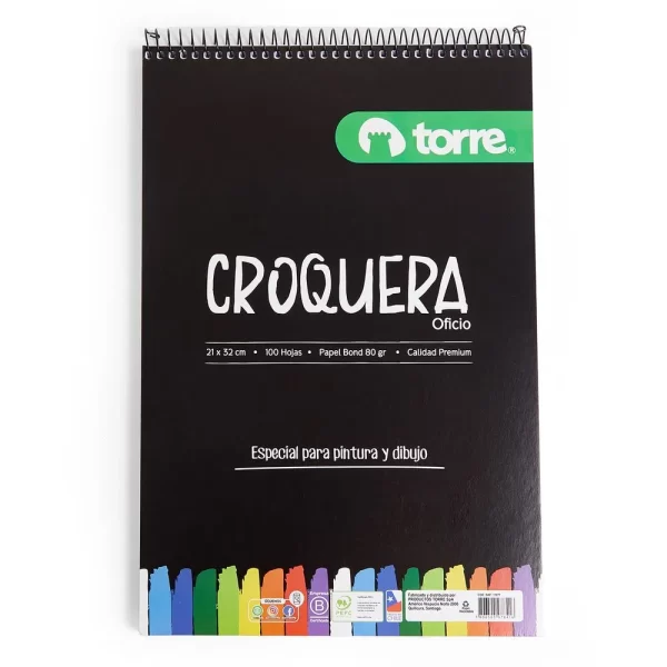 Croquera Oficio Torre 100 Hojas 21x32 cm
