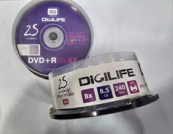 Pack DVD+R DL Digilife 8x 25 Unidades
