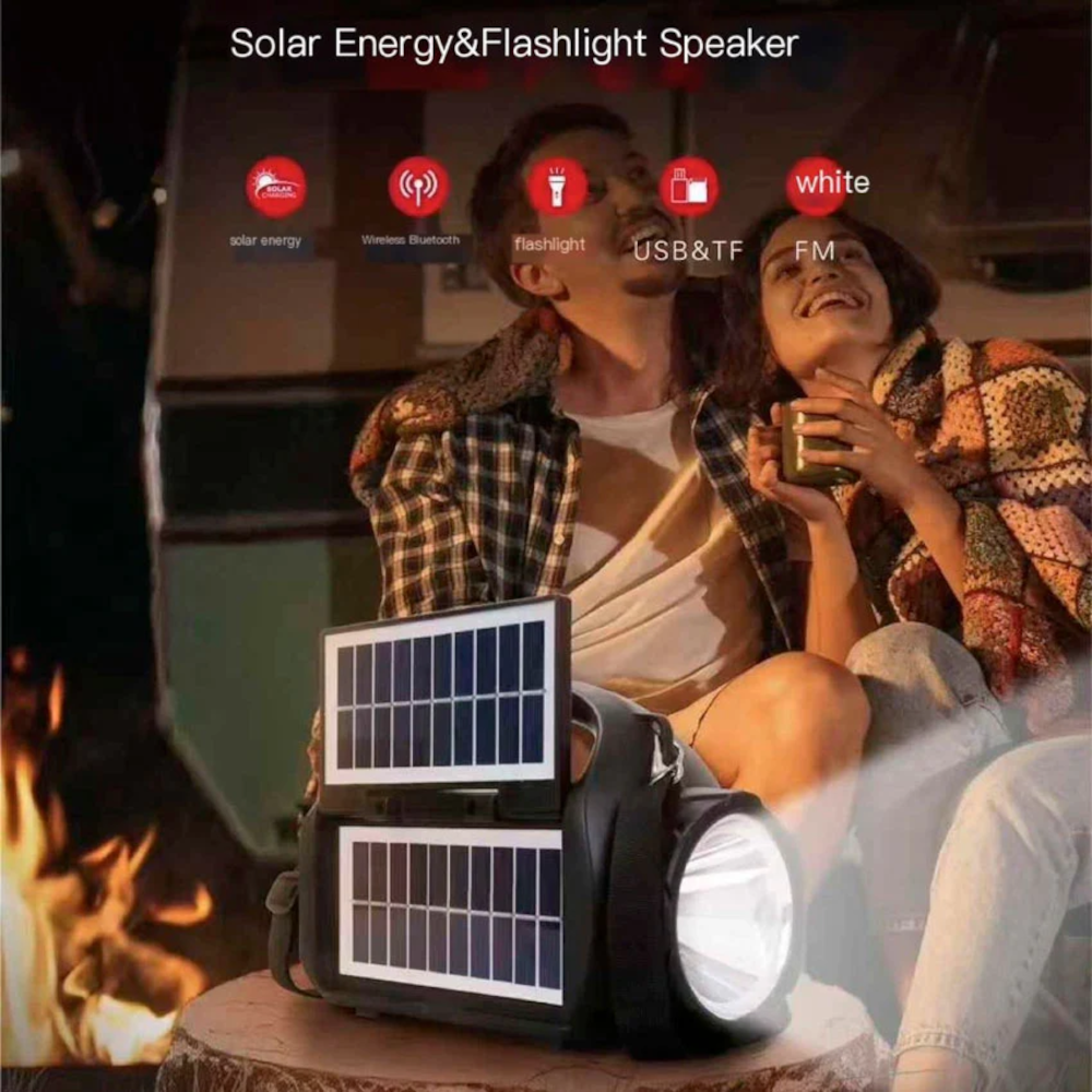 Bocina Bluetooth KTS-2202 con lámpara y carga solar