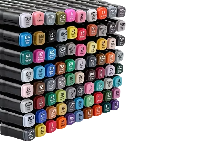 Set de 80 Marcadores Doble Punta con Estuche