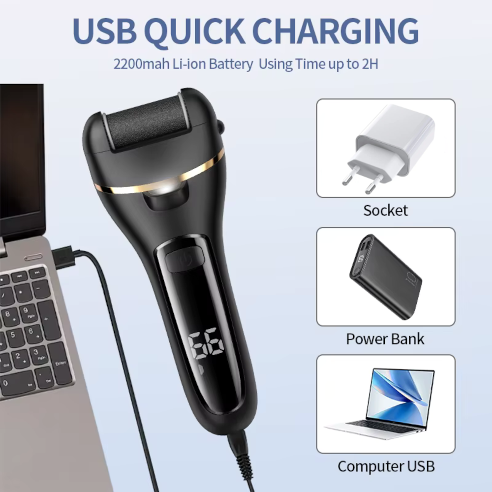 Removedor de Durezas y Callos para Pies Recargable USB Modelo V-901 - Vinant.cl