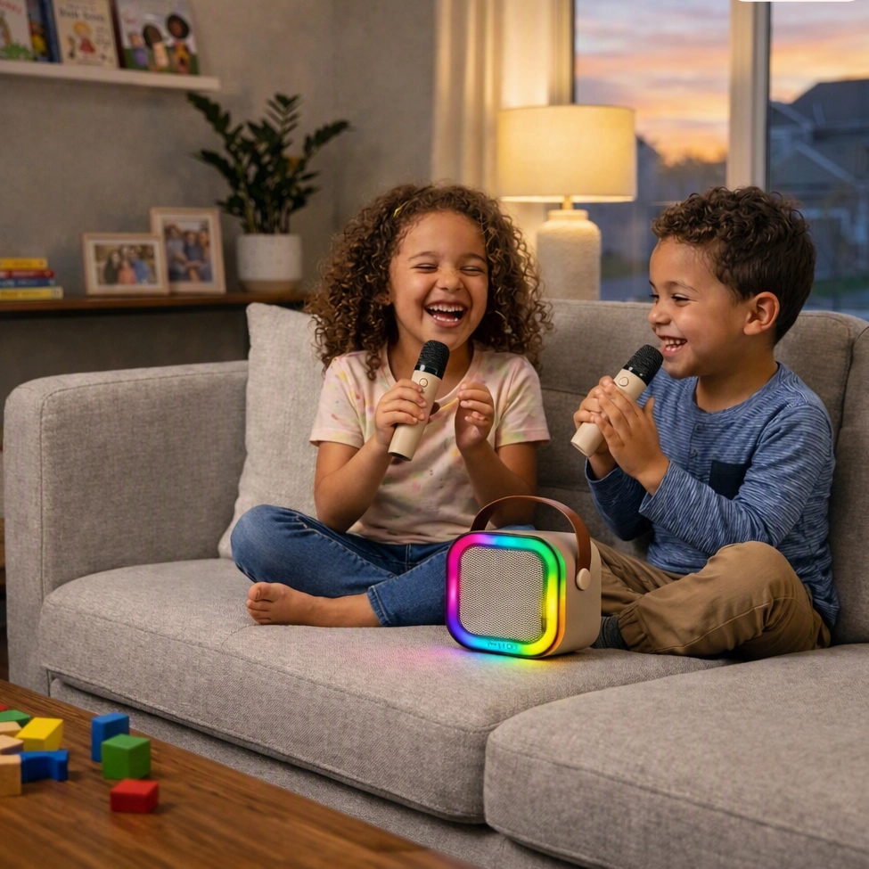 Parlante Karaoke Philco con 2 Micrófonos TWS y Luces RGB - Vinant.cl