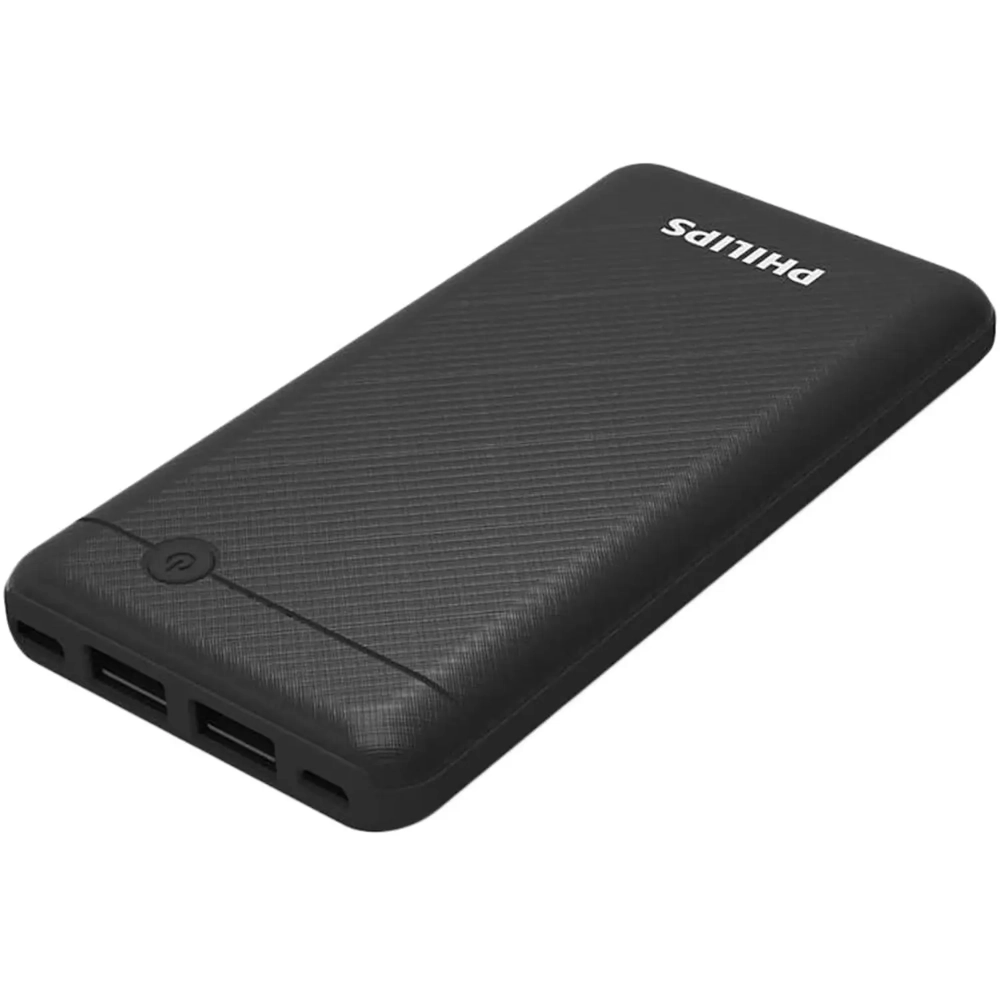 Batería portátil Philips 10000mAh modelo DLP1710CB con doble puerto USB y tecnología Li-Po