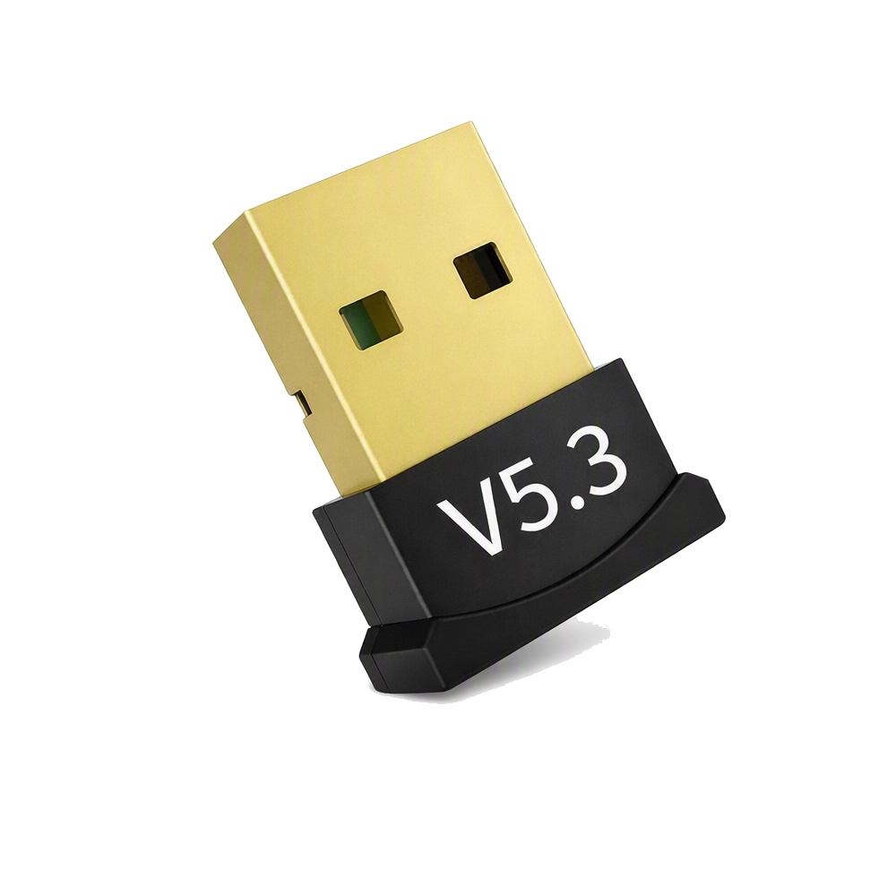 Adaptador USB Bluetooth 5.3 receptor compacto negro para conectar mouse teclado y audífonos inalámbricos