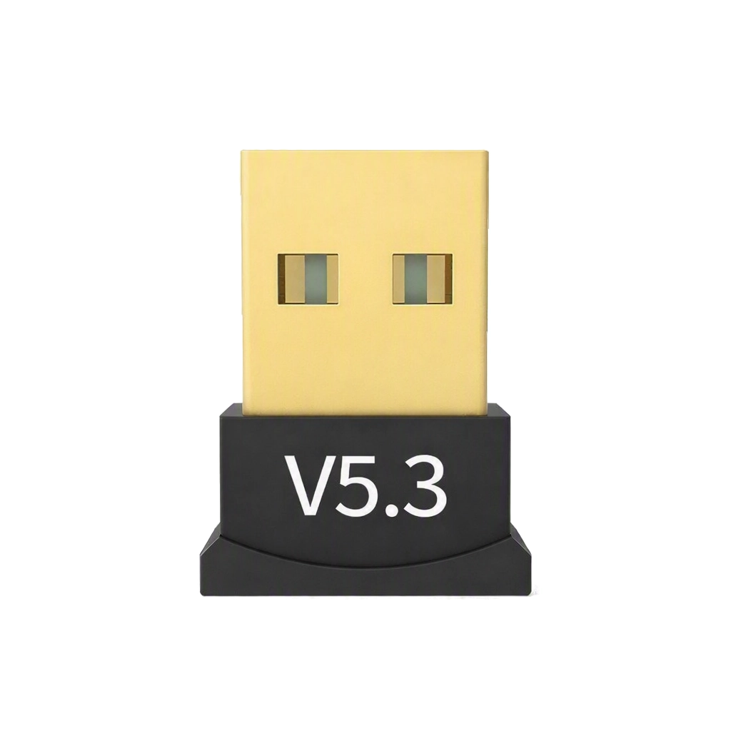Adaptador USB Bluetooth 5.3 receptor compacto negro para conectar mouse teclado y audífonos inalámbricos
