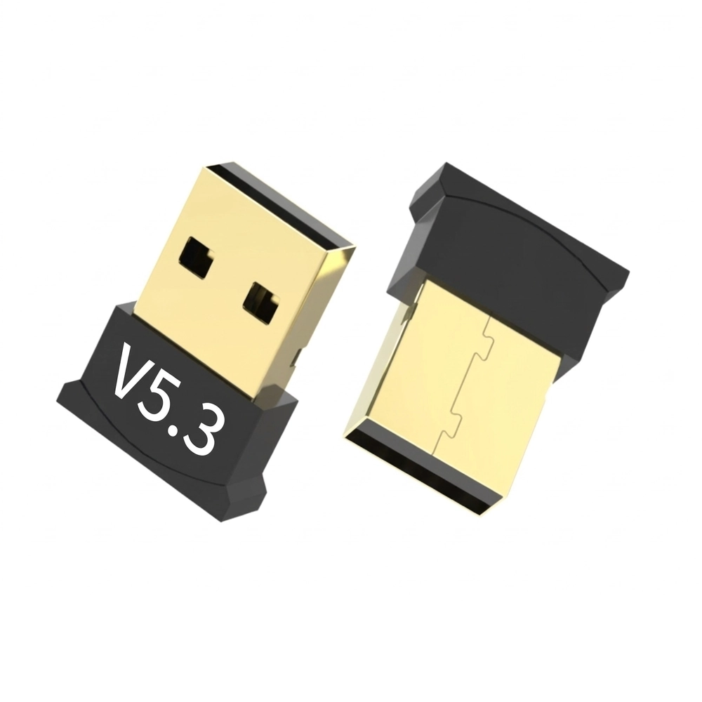 Adaptador USB Bluetooth 5.3 receptor compacto negro para conectar mouse teclado y audífonos inalámbricos