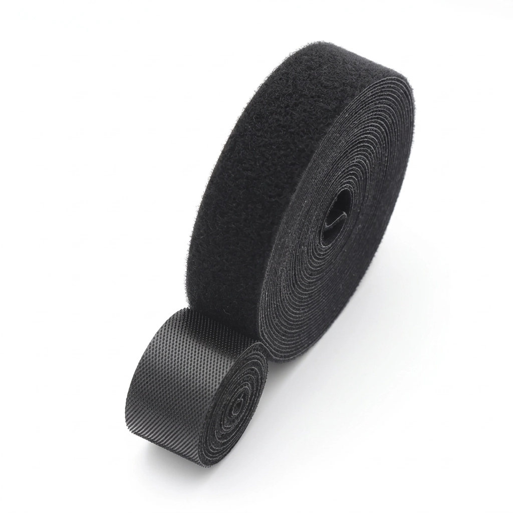 Cinta velcro organizadora cables rollo 5 metros color negro sin adhesivo para escritorio