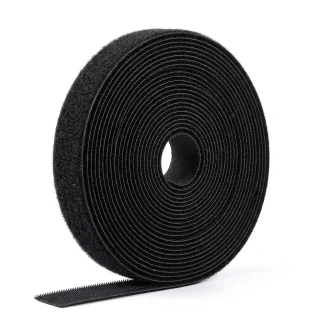 Cinta velcro organizadora cables rollo 5 metros color negro sin adhesivo para escritorio